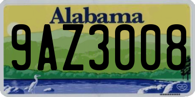 AL license plate 9AZ3008