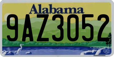 AL license plate 9AZ3052