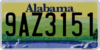 AL license plate 9AZ3151