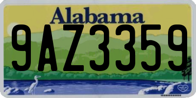 AL license plate 9AZ3359