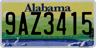 AL license plate 9AZ3415