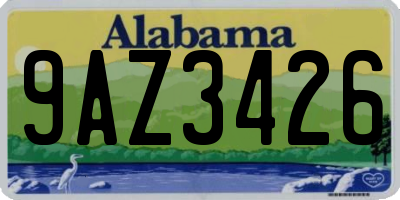 AL license plate 9AZ3426