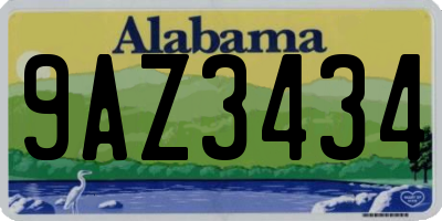 AL license plate 9AZ3434