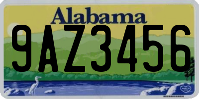AL license plate 9AZ3456