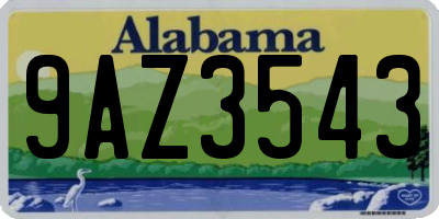 AL license plate 9AZ3543