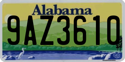 AL license plate 9AZ3610