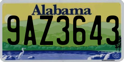 AL license plate 9AZ3643