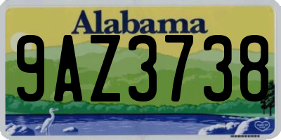 AL license plate 9AZ3738
