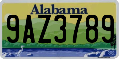 AL license plate 9AZ3789