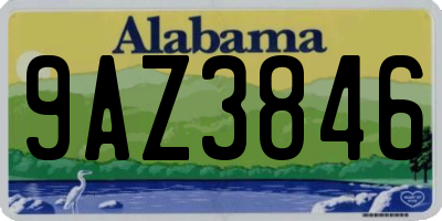 AL license plate 9AZ3846