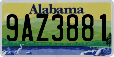 AL license plate 9AZ3881