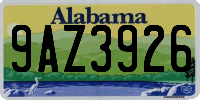 AL license plate 9AZ3926