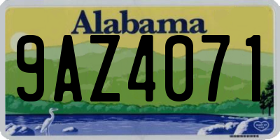 AL license plate 9AZ4071
