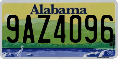 AL license plate 9AZ4096