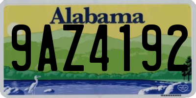 AL license plate 9AZ4192