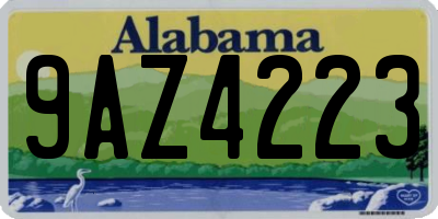 AL license plate 9AZ4223