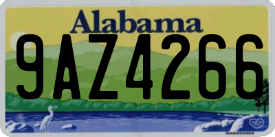 AL license plate 9AZ4266