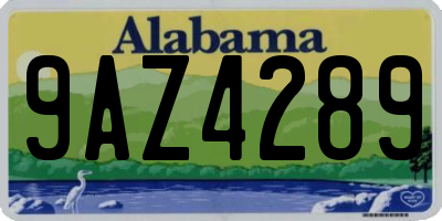 AL license plate 9AZ4289