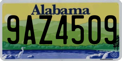 AL license plate 9AZ4509