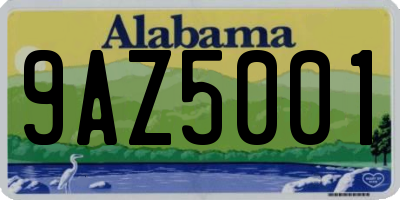 AL license plate 9AZ5001
