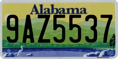 AL license plate 9AZ5537