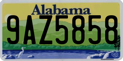 AL license plate 9AZ5858