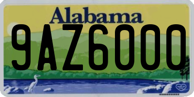 AL license plate 9AZ6000