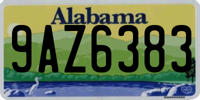 AL license plate 9AZ6383