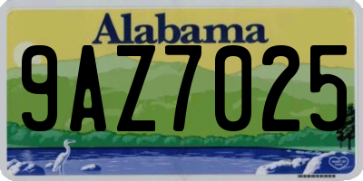 AL license plate 9AZ7025