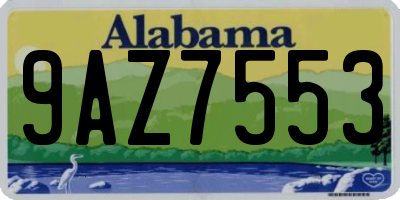 AL license plate 9AZ7553