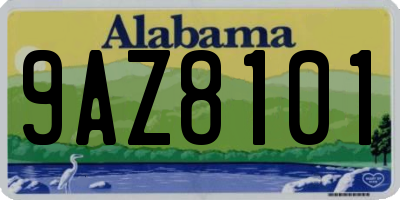 AL license plate 9AZ8101