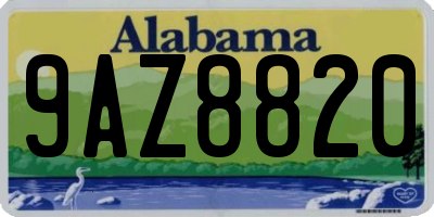 AL license plate 9AZ8820