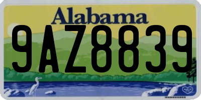 AL license plate 9AZ8839