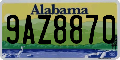 AL license plate 9AZ8870