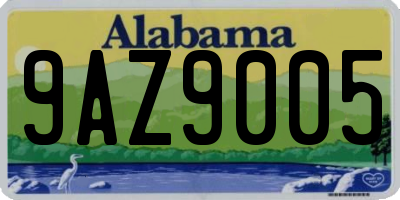 AL license plate 9AZ9005