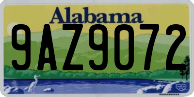 AL license plate 9AZ9072