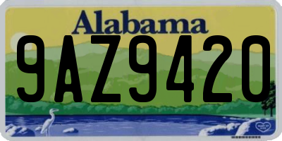 AL license plate 9AZ9420
