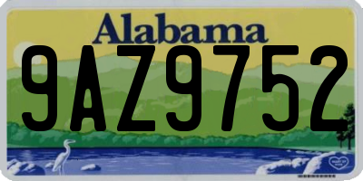 AL license plate 9AZ9752