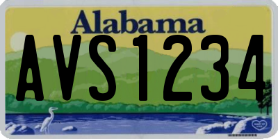 AL license plate AVS1234