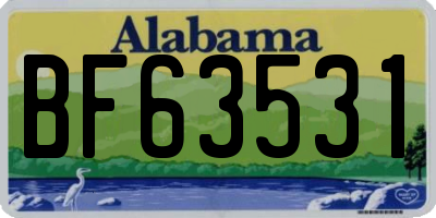 AL license plate BF63531