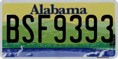 AL license plate BSF9393