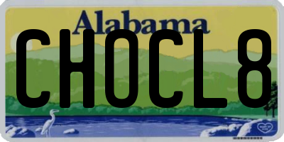 AL license plate CHOCL8