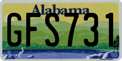 AL license plate GFS731
