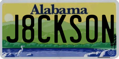 AL license plate J8CKSON