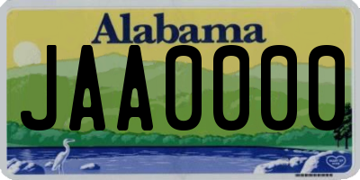 AL license plate JAA0000