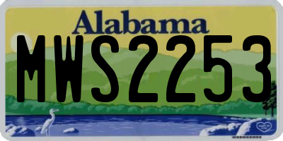 AL license plate MWS2253