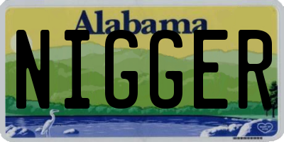 AL license plate NIGGER