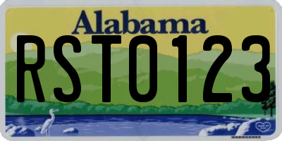 AL license plate RST0123