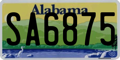 AL license plate SA6875