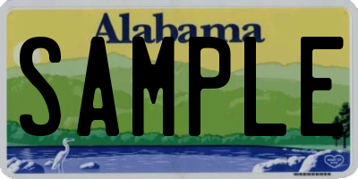 AL license plate SAMPLE